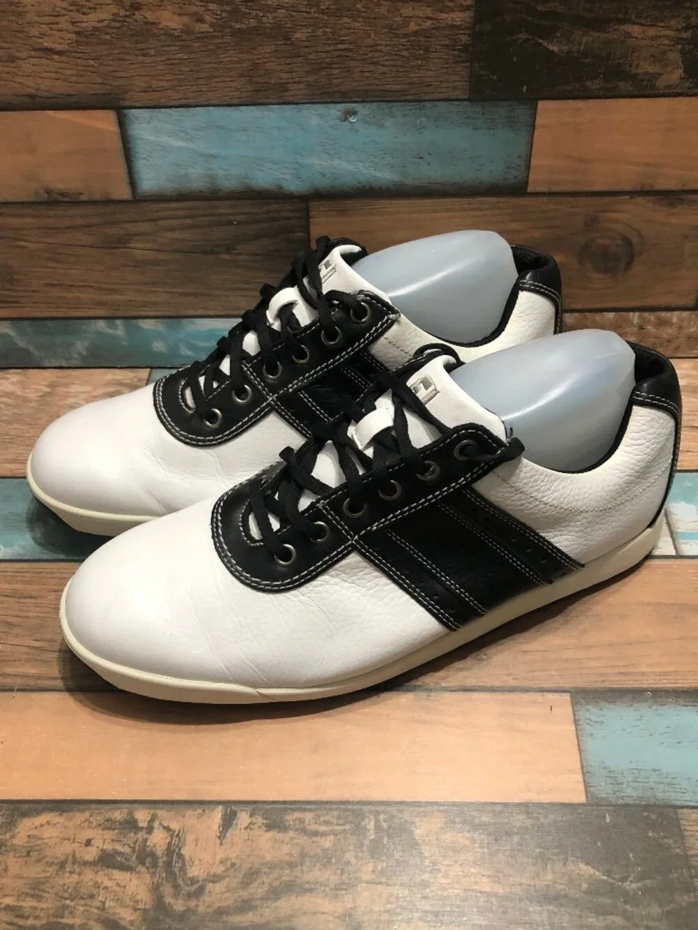FootJoy Golf Shoes Men's Size 10W Lace Up White Black